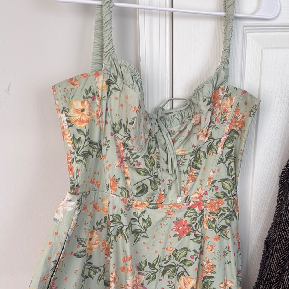 House of CB Floral Midi Dress - Green